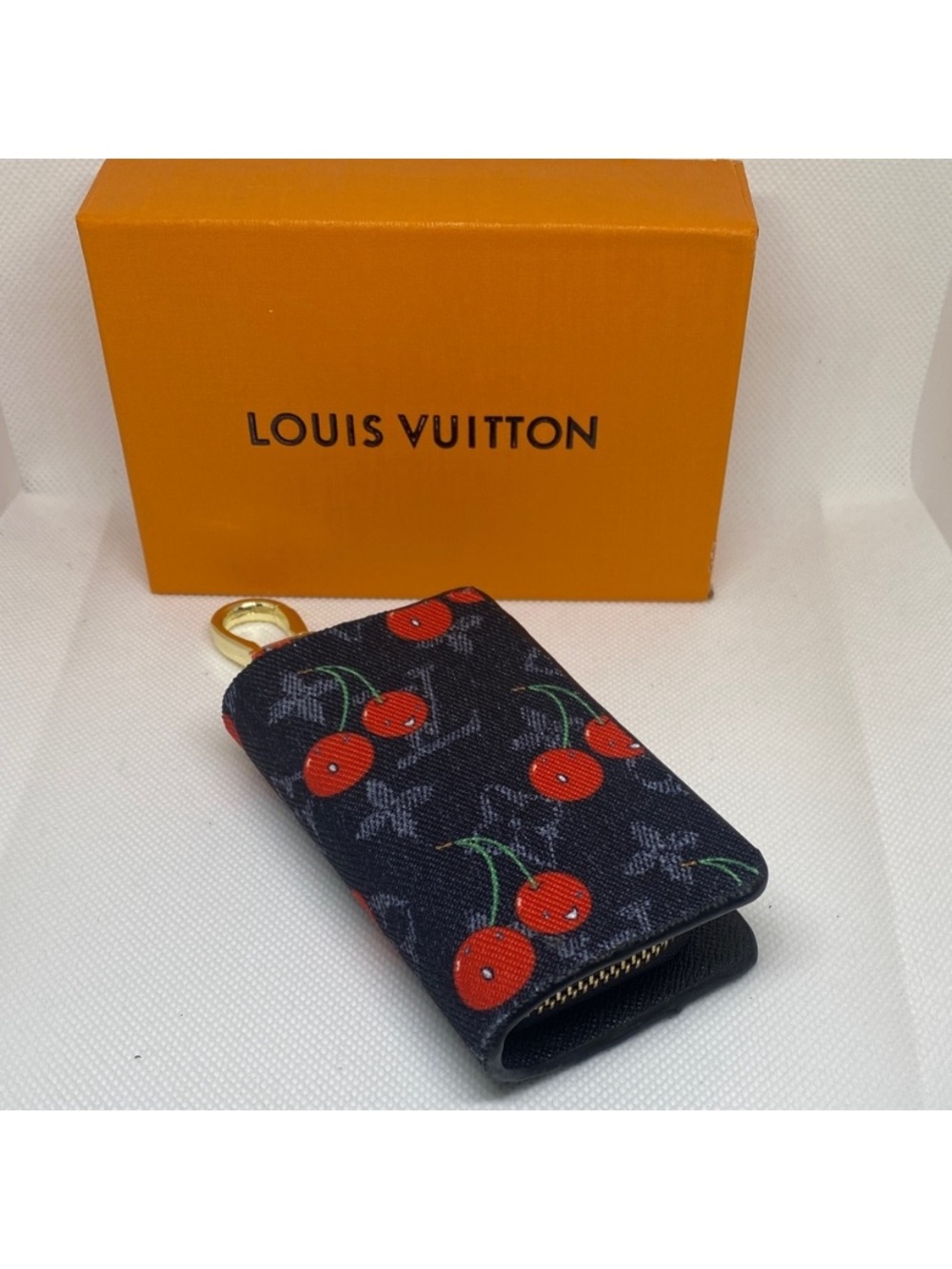 Cherry Denim Fashion Key Holder